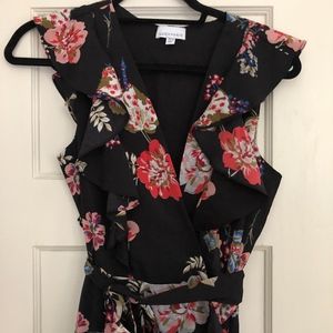 Black Floral Boutique Midi Dress